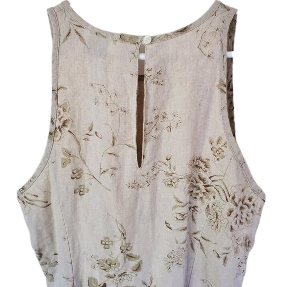 Gap Womens 100% Linen Maxi Dress Size 6 Floral Sleeveless Beach Minimalist Boho - Picture 4 of 14